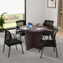 Boss Office Suite Office Products 42"W Executive Round Conference Table and Chairs, Mocha (GROUP127MOC-D)