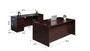 Boss Office Suite Office Products Executive Office Suite, 66 Inch Desk and Credenza with Dual Box/Box/File Storage Pedestals, Mahogany (GROUPA12-M)