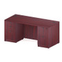 Boss Office Suite 66" Desk with Box/Box/File Pedestal and File/File Pedestal, Mahogany (GROUPA22-M)