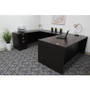 Boss Office Suite Office Products 71 Inch Executive U-Shape Desk with Box/Box/File Storage Pedestal, Mocha (GROUPA3-MOC)
