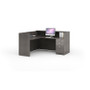 Boss Office Suite Office Products 71 Inch Reception L-Shape Corner Desk with Box/Box/File Storage Pedestal, Driftwood (GROUPB-DW)