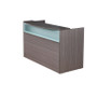 Boss Office Suite 71" Frosted Reception Desk with Reversible Return & B/B/F Pedestal, Driftwood (GROUPB-DW2)