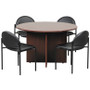 Boss Office Suite Office Products 42"W Executive Round Conference Table and Chairs, Mahogany (GROUPC-M)