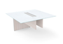 Blanc De Gris Glass Top Conference Table Extension Wire Management  (CD-GTE4848-BDG (GROUP))