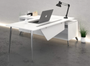 Blanco One Suite L-Desk with Open Return/Credenza (CD-OSLD-B(GROUP))