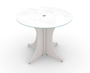Blanc De Gris Round Glass Conference Table (CD-P36GT-BDG (GROUP))