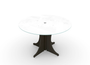 Espresso Round Glass Conference Table (CD-P48GT-E (GROUP))