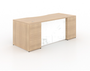 Miele Rectangular Desk with Glass Modesty Panel (CD-P6630-GM-W-MI(GROUP))