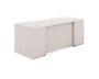 Blanc De Gris Rectangular Desk with Laminate Curved Modesty Panel (CD-P6630-LM-BDG(Group))