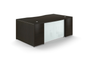 Espresso Bow Front Desk with Glass Modesty Panel (CD-P7236-GM-W-E(GROUP))