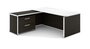 Espresso L-Shape Executive Desk with Glass Top (CD-PE7275-GT-W-E(GROUP))
