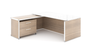 Noce L-Shape Executive Desk with Glass Top (CD-PE7275-GT-W-N(GROUP))