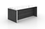 Grigio Freestanding Executive Desk with Glass Top (CD-PEF7275-GT-W-G)