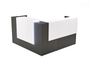 Single Station Left Handed Reception with Rectangular Laminate Top, Return and Front Overlay Conversions Espresso (Layout-P-REC-S3-E)