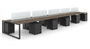 10 Seat Workstation, Matte Black Frame/Storage (Layout-V10S-2448-BLK)