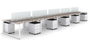 10 Seat Workstation, Matte White Frame/Strorage (Layout-V10S-2448-WH)