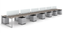 12 Seat Workstation, Matte Grey Frame/Storage (Layout-V12S-2448-G)