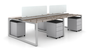 4 Seat Workstation, Grey Frame/Storage (Layout-V4S-2448-G)