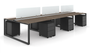 6 Seat Workstation, Black Frame/Storage (Layout-V6S-2448-BLK)
