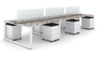 6 Seat Workstation, White Frame/Storage (Layout-V6S-2448-WH)