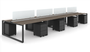 8 Seat Workstation, Black Frame/Storage (Layout-V8S-2448-BLK)