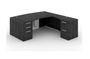 Grigio L-Shaped Bow Front Desk with Glass Modesty Panel (P-101-G(GROUP))
