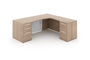 Noce L-Shaped Bow Front Desk with Glass Modesty Panel (P-101-N(GROUP))