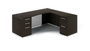 66" L-Shaped Rectangular Desk with Glass Modesty Panel - Espresso (P-103-E(GROUP))