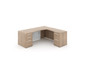 66" L-Shaped Rectangular Desk with Glass Modesty Panel - Noce (P-103-N(GROUP))