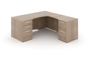 L-Shaped Rectangular Desk with Laminated Modesty Panel - Noce (P-104-N(GROUP))