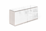 Blanc De Gris 4 Glass Door Credenza with Floated Glass Tops (P-110-BDG(GROUP))