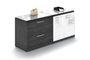 Grigio Combo Credenza with Floated Glass Tops (P-114-G(GROUP))