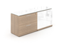 Noce Combo Credenza with Floated Glass Tops (P-114-N(GROUP))