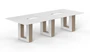 10' Coltello Conference Table – Blanco Top with Aureola Bases; Inner Core in Noce (CD-CCT10-AB-B-N (GROUP))