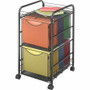 Safco Onyx Double Mesh Mobile File Cart - 2 Shelf - 2 Drawer - 4 Casters - 1.50" Caster Size - x x (SAF5212BL)