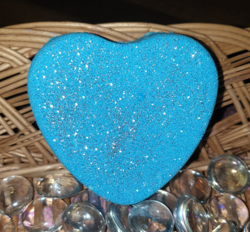 X3 Blue Sparkle Heart Bath Bombs (Wholesale)