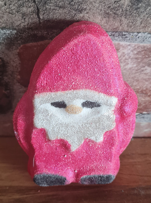 Santa Bath Bomb - Hand Painted with embeds