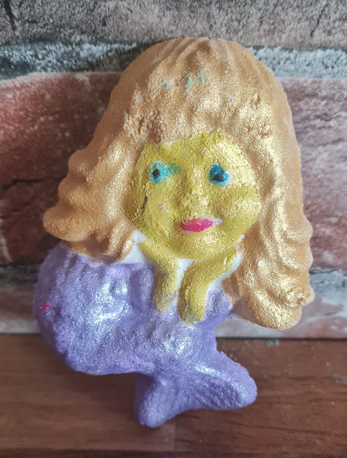 Mermaid Bath Bomb - Hand Painted with embeds
