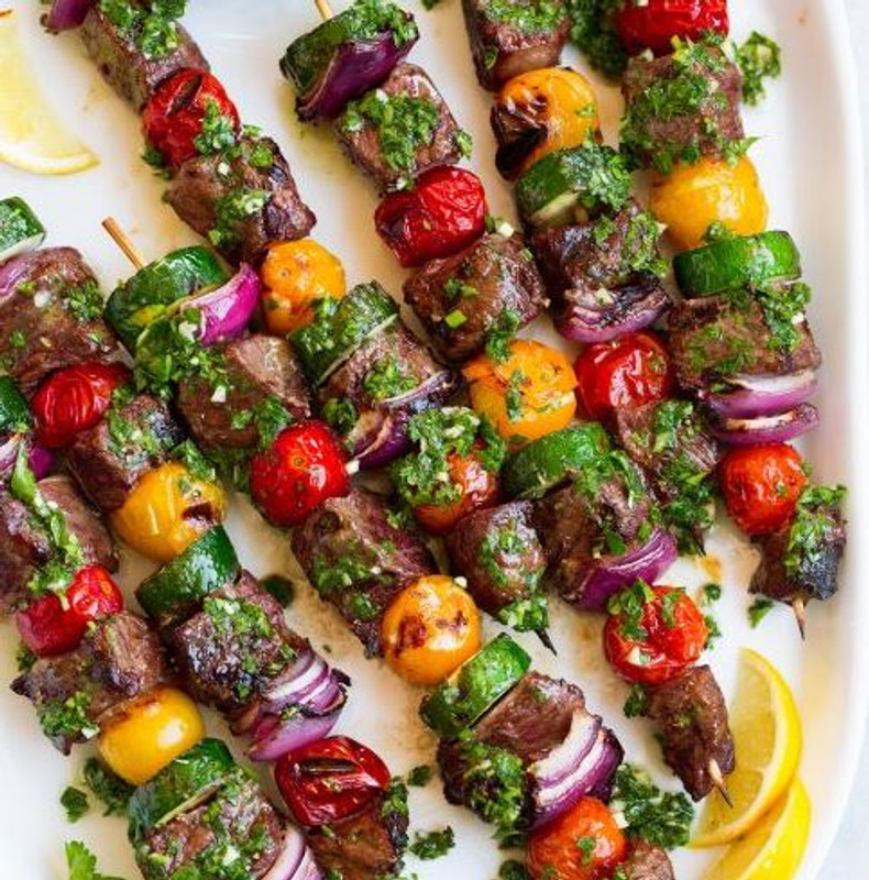 Argentinian skewers with Chimichirri Sauce