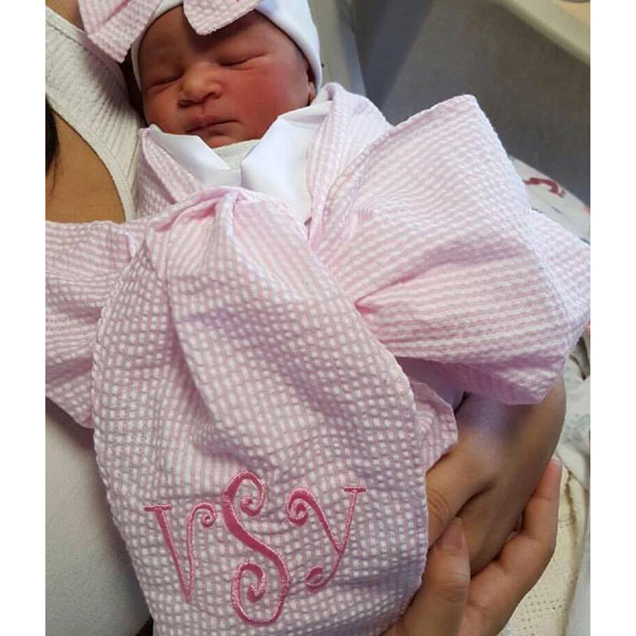 Pink bow shop swaddle