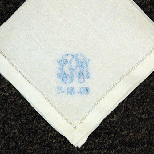 monogrammed linen handkerchiefs