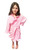 Pink Ruffled Waffle Weave Robe for Girls