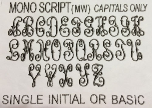 Mono Script Alphabet