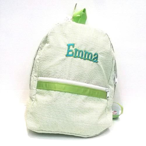 Personalized Small Seersucker Backpack - Assorted Colors