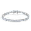 4-Prong 4mm Round Brilliant Moissanite Tennis Bracelet in Sterling Silver Silver Chez Judy 4-Prong 4mm Round Brilliant Moissanite Tennis Bracelet in Sterling Silver Silver Chez Judy