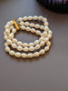 Triple-Strand Rice-Shaped Pearl Bracelet