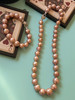 Peach-Gold Glow Pearl Necklace 11-13mm