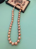 Peach-Gold Glow Pearl Necklace 11-13mm