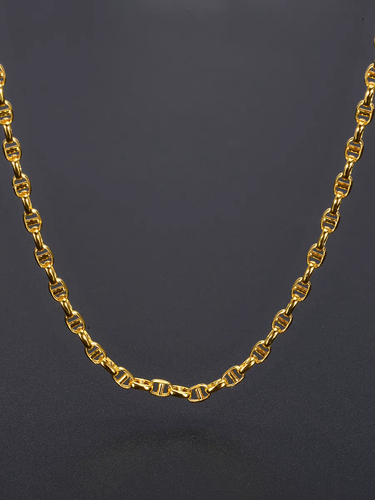 18k Gold Mariner Link Chain Necklace (4mm) 18K gold Chez Judy 18k Gold Mariner Link Chain Necklace (4mm) 18K gold Chez Judy
