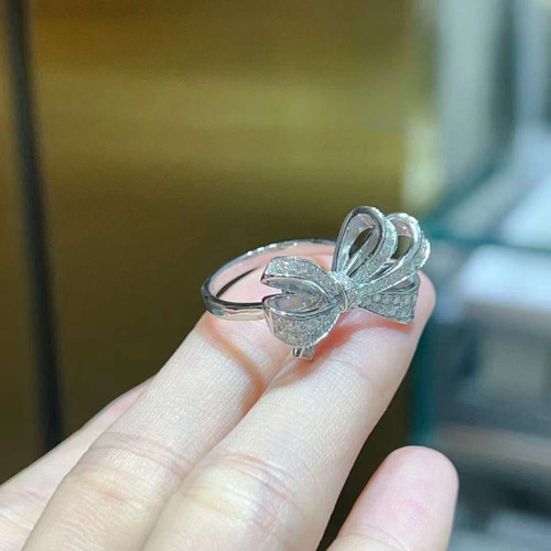 Platinum Bow Moissanite Ring rings Chez Judy Platinum Bow Moissanite Ring rings Chez Judy